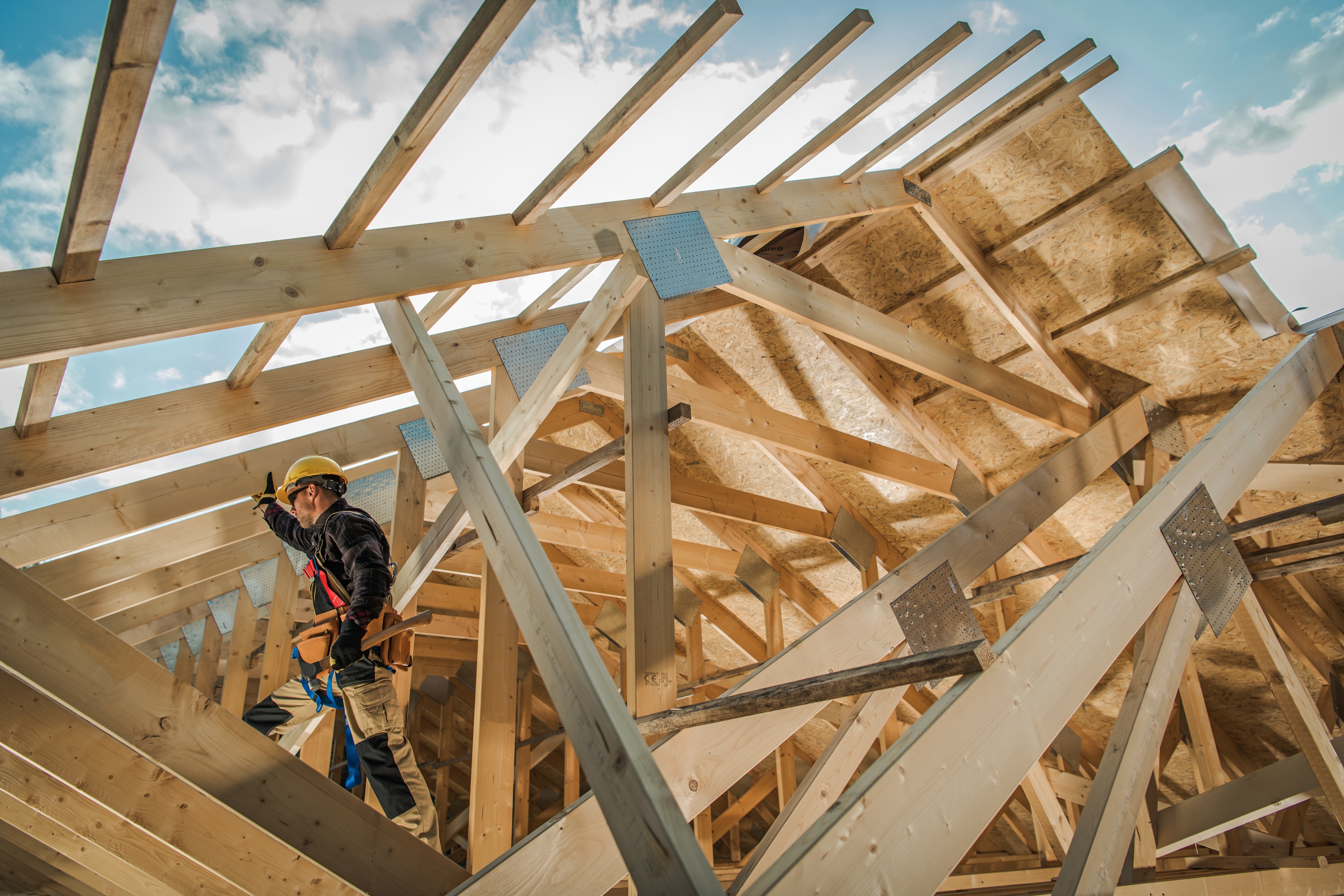 Wood framing for residential roof