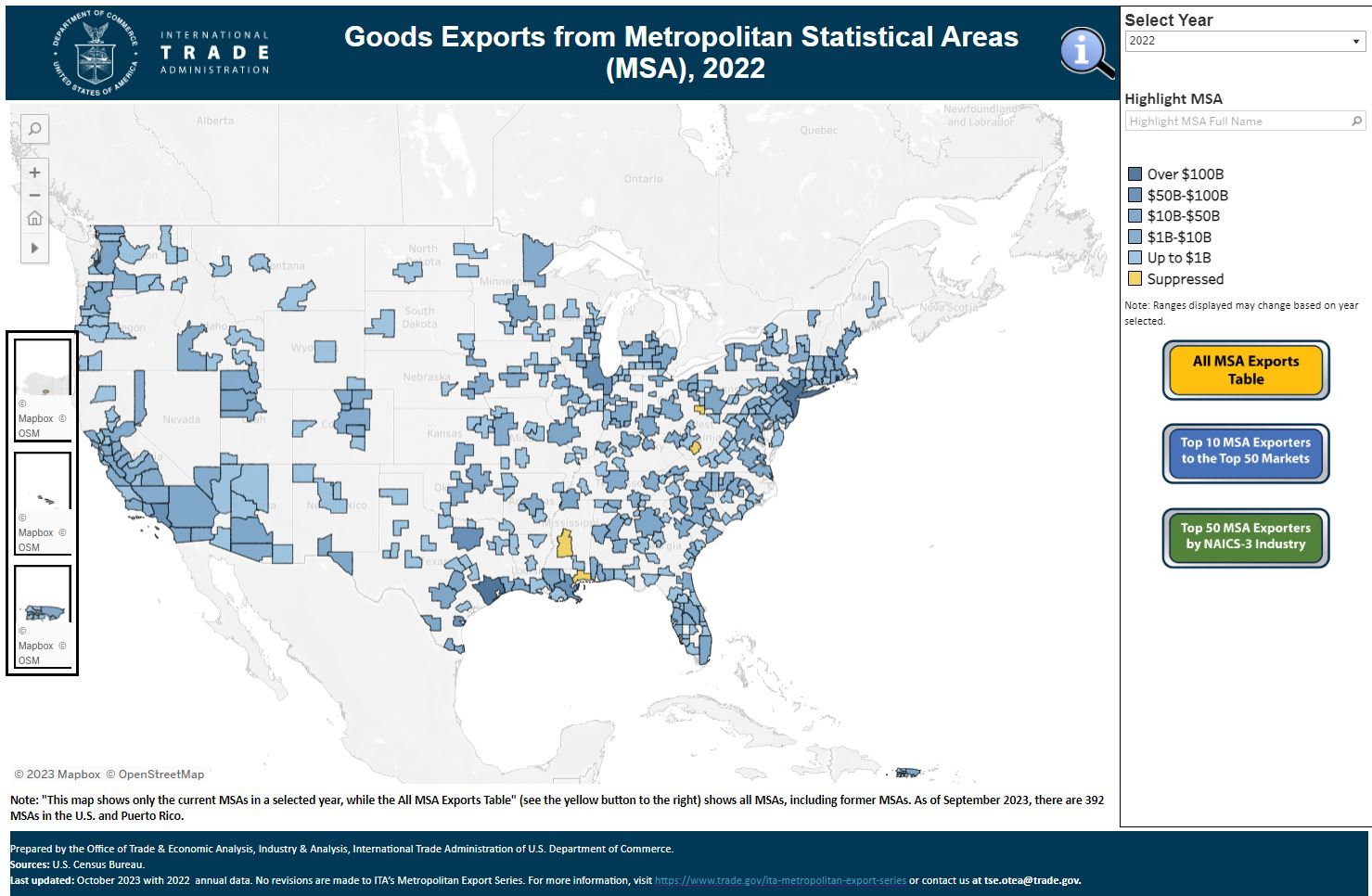 Continental MSA Exports Image